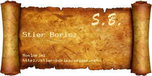 Stier Borisz névjegykártya